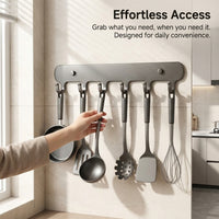 Spoon Holder for Pantry and Kitchen Organizers with Removable Hooks, Under Cabinet or Wall Mounted Hanging Utensil