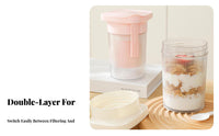 Multifunctional Press-Type Whey Separator Easy to Clean Press Filter Yogurt Creator Leak-Proof Whey Separator Container Detachable Design for Refrigerator