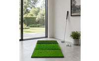 Foldable Golf Hitting Mat Three-Section Indoor Golf Practice Mat Tear-Resistant