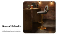Padded Backrest Adjustable Swivel Stool with Loop Back Upholstered Cushion Adjustable Swivel Chair with Footrest Stable Base Counter Seating Modern Design for Beauticians, Homeowners, Bar Owners, Beauty Salon, Restaurant, Kitchen, Dining Room