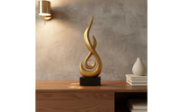 Statue with Glass Ball Light Luxury Shaped Ornament Housewarming Gift Twist Art Statue with Crystal Ball for TV Cabinet, Office, Bookshelf