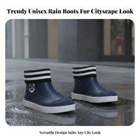 Ankle Rain Boots Fashionable Design Short Rain Boots Stylish Waterproof Ankle Booties for Adults, Students, Rainy Days, Commuting, Outdoor