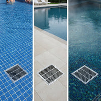 Pool Bottom Drain Outlet Square Pool Drain with Grille Easy Installation