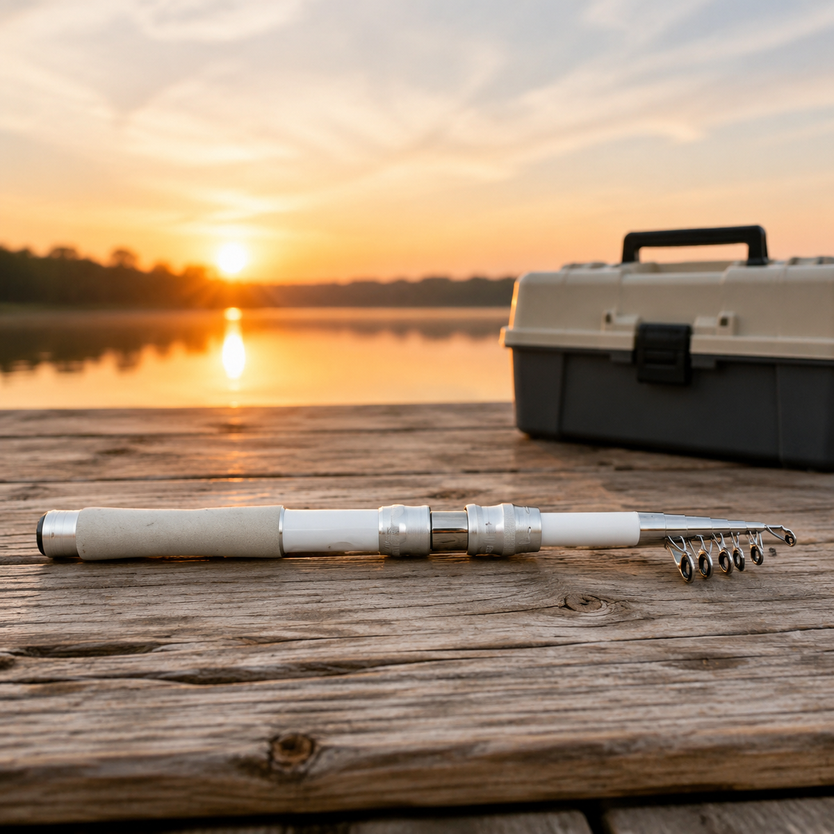 Kids Telescopic Fishing Rod 1.6m White Fiberglass Lure River Fishing
