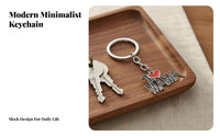 I Love Mom Dad Keychain Mother's Day Gift Parent Appreciation Key Fob Zinc Alloy