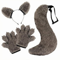 Wolf Cosplay Accessory Set Claw Tips Dresscostume Set Black Trim for Cosplayers