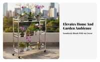 Multi-Tier Rolling Plant Stand Easy to Move Multi-Tier Rolling Plant stand Large Capacity Space-Saving for Gardeners, residents