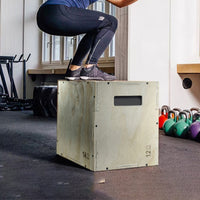 Wooden Bounding Box Plyometric Box with Handhold Sturdy Fitness Equipment for Athletes