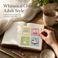 Twilight Non-Adhesive Material Book, Teatime Roaming Series, Creative Pattern Journaling Paper