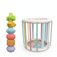 Early Learning Elastic Band Shape Sorter Hand-Eye Coordination Color Shape Sorting Cube Spatial Reasoning for Babies