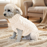 Dog Sweater and Pet Sweater Knitwear, Warm Dog Sweater in Cable Knit, Comfortable Turtleneck Dog Gift for Warm Winter Pet Style
