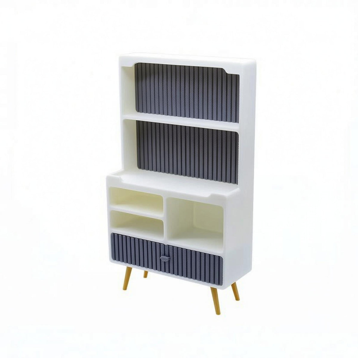 Dollhouse Side Cabinet Ribbed Front Mini Display Shelf Cabinet Display Shelf Model Compact Miniature Furniture Fine Workmanship