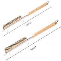 Pizza Brush with Wooden Handle and Brass Wire Bristles