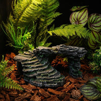 Tortoise House and Turtle Rock Hide, Resin Basking Perch for Reptile Stone Tortoise Rock Plate for Reptiles and Snakes