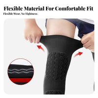 Children's Sports Knee Guard Breathable Material Knee Calf Compression Sleeve Impact Resistant Honeycomb Leg Brace for Young Athletes, Biking