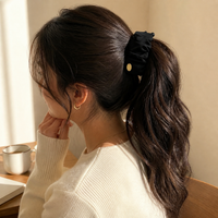 Satin Pleated Banana Hair Clip for Ponytails and Updos, Vertical Twist Hair Claw for Thin Hair