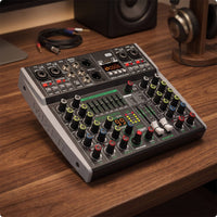 Digital Audio Mixer Slanted Tabletop Mixer Simple Stereo for Podcasters