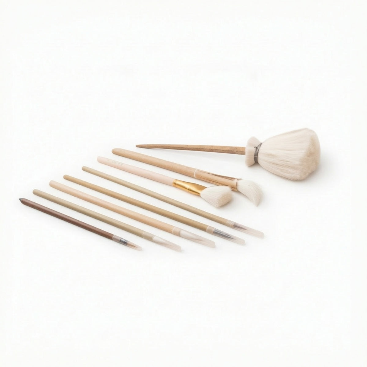 8 Pieces Ceramic Painting Brush Mixed-Head Liner Brush Set Soft Filament Brushes for Potters, Hobbyists, Art Class, Home Workshop