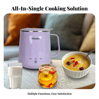 Portable Electric Heating Cup 304 Stainless Steel Liner Electric Kettle Dry-Overheat Protection Small Portable Kettle for Students, Dormitory