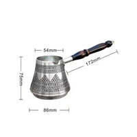 5 Pieces Stovetop Safe Turkish Coffee Set Tin-Lined Interior Turkish Coffee Pot Even Heat Distribution Engraved Ibrik for Collectors