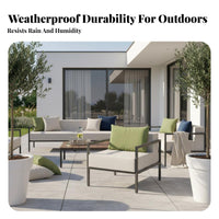 4-Piece Sofa and Table set Waterproof Patio Seating Group Anti Outdoor Furnishing for Families, Homeowners, Sunroom, Balcony, rearyard