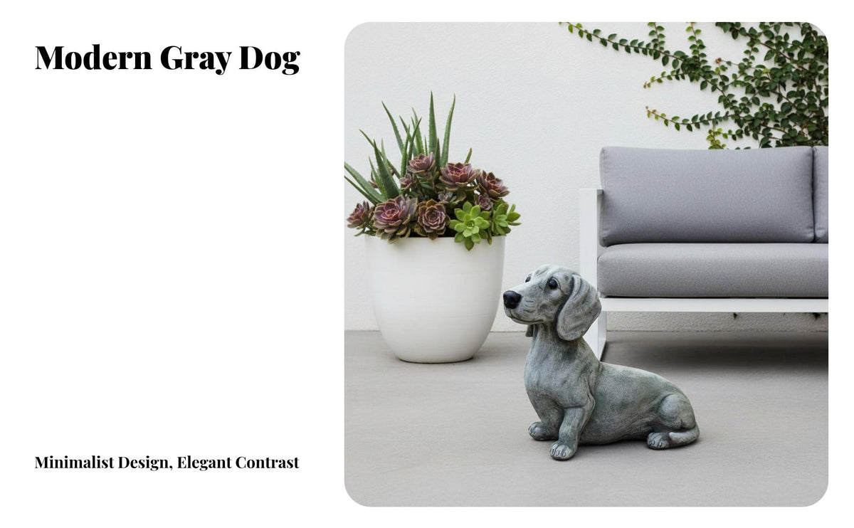 Resin Dog Statue Realistic Details Resin Dog Sculpture Hand-Painted French Dog Yard Sculpture for Patio, Porch, Lawn