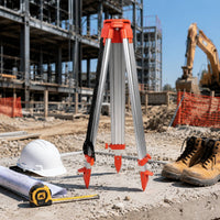 Aluminum Alloy Surveying Tripod Telescoping Surveying Tripod with Strap Adjustable Height Stable for Surveyors, Construction Sites, Field Work