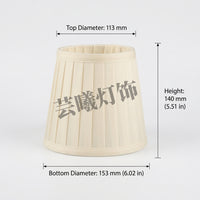 Bedside Table Lamp Shade with Pleated Textile for Bedroom Lighting, Tapered Drum Lampshade Fits Multiple Types, Compact Design