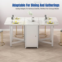 Foldable Dining Table & Chair Set, Rectangular, Extendable, Mobile, Space-Saving, Multi-Functional for Apartments
