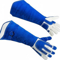 Puncture Resistant Leather Creature Training Gloves Forearm Protection Tooth-Resistant Proof Gloves Comfortable Lining Safety Gauntlets for Pet Owners, Veterinarians, Zookeepers, Gardening