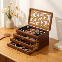 Wooden Jewelry Box Sturdy Jewelry Organizer with Drawers Desktop Organizer with Drawers for Women, Vanity