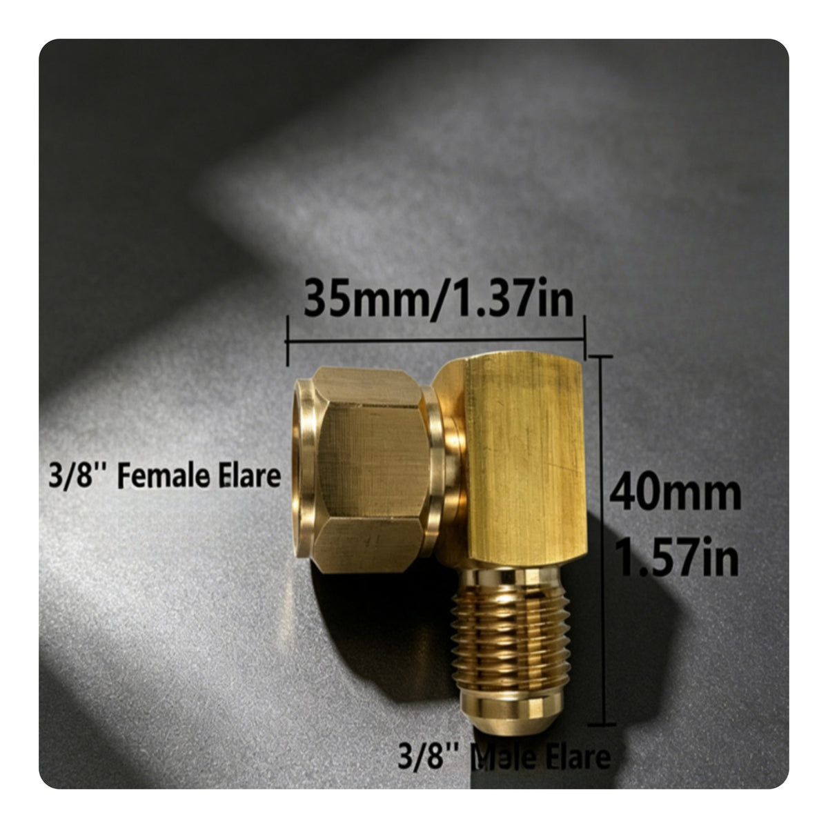 Brass Flare Elbow Right-Angle 90-Degree Flare Elbow Pipe Connector Threaded Corrosion-Resistant for Refrigeration, Tight Areas