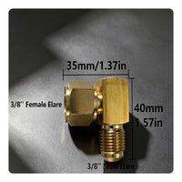 Brass Flare Elbow Right-Angle 90-Degree Flare Elbow Pipe Connector Threaded Corrosion-Resistant for Refrigeration, Tight Areas
