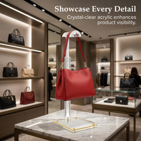 Adjustable Acrylic Handbag Display Stand Holder, Clear Purse Handbag Organizer for Retail Display, Transparent Storage Rack, Boutique Owner Essential