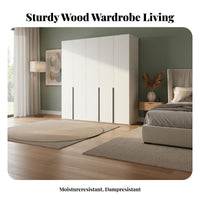 3-Door stand-alonestanding Closet Modern Simple Design 3-Door Wardrobe with Drawers Large Capacity Armoire for Apartment Dwellers, Homeowners, changing area