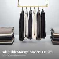 Space-Saving Multi-Rod Pants Hanger Foldable Design Multi-Garment Hanger Non-Slip Closet Organizer 360° Swivel Hook for Apartment Dwellers, Homeowners, Students, Bedroom, Dorm Room