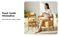 Natural Wood Look Curved spine Chair and circular table Set Modern design Cafe Furniture Minimalist Aesthetic Ergonomic Design for Restaurant Managers, Business Owners, Apartment Dwellers, Coffee Shop, Reception Area, Tea House, morning dining area
