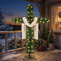 Easter Cross Decoration, Suitable for Both Indoor and Outdoor Settings, Pre-Installed with Lighting, Easy to Assemble, Ideal for Religious Decoration Among Christians, Families, in Courtyards, and at Entrances