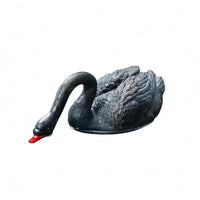 Fiberglass Floating Swan Figurine Textured Feathers Swan Pond Ornament Orange Beak Outdoor for Landscape Display