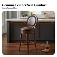 Vintage Design rotating Counter Stool with Backrest Upholstered Seat Bar Chair Built-in Footrest Seating Furniture Ergonomic for Salon Owners, Restaurateurs, Homeowners, Kitchen Island, Restaurant, Bistro, Dining Room