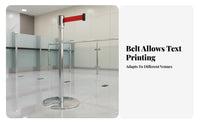 Heavy Duty U-Shaped Base Stanchion Sturdy Construction Queue Line Barrier Post Easy Assembly Stainless Steel Queue Post for Event Organizers, Business Owners, Venue Managers, Hotels, Airports, Retail Shop S, Museums