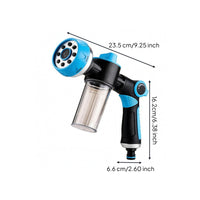 Transparent Reservoir Multifunction Spray Textured Grip Handheld Water Blue Accents Multi Function Water Jet Nozzle