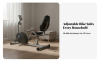 Recumbent Exercise Bike Quiet Indoor Pedaling Bike Full Body Workout Stationary Cycle for Seniors, Beginners, Apartment