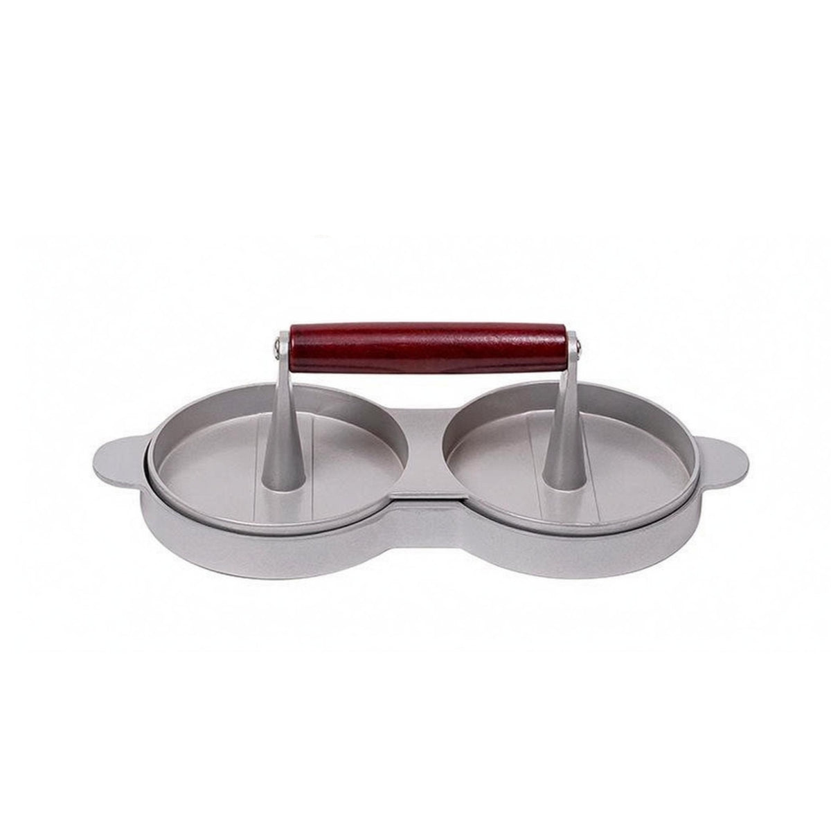 Aluminum Alloy Hamburger Patty Press Wooden Handle Metal Burger Press