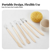 5 Pieces 5-Piece Pottery Tool Set Easy to Use Wooden Handle Sculpting Tools