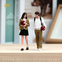 VM 1/18/24 Campus Couple Fine-Painted Miniature Figures with Facial Features for Diorama
