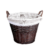 Handwoven Wicker Storage Basket with Liner for Laundry, Toys, and Home Organization
