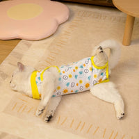 Cat Recovery Suit and Neuter Suit for Cats with Fasteners, Sleeveless Polyester Post Surgery Clothing, Abstract Weaning Suit for All Seasons