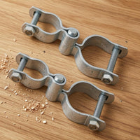 2 Pieces Galvanized Steel Chain-Link Gate Hinge Threaded Bolt Gate Hinge Clamp