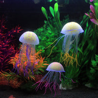 Aquarium Artificial Jellyfish Ornament Set with Coral and Aquatic Plants